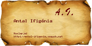 Antal Ifigénia névjegykártya